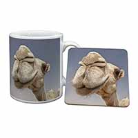 Camels Intrigued by Camera Mug and Coaster Set