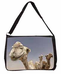Camels Intrigued by Camera Large Black Laptop Shoulder Bag School/College