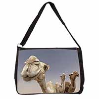 Camels Intrigued by Camera Large Black Laptop Shoulder Bag School/College