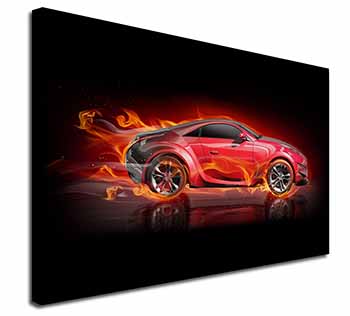 Red Fire Sports Car Canvas X-Large 30"x20" Wall Art Print