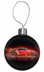 Red Fire Sports Car Christmas Bauble