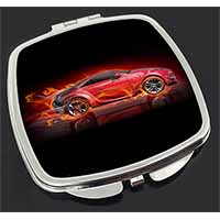 Red Fire Sports Car Make-Up Compact Mirror