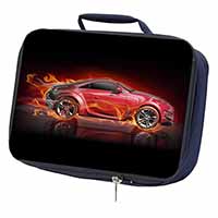 Red Fire Sports Car Navy Insulated School Lunch Box/Picnic Bag