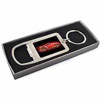 Red Fire Sports Car Chrome Metal Bottle Opener Keyring in Box