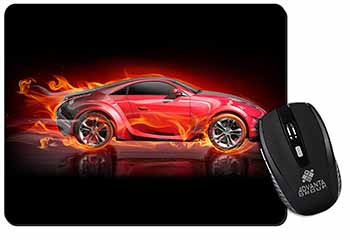 Red Fire Sports Car Computer Mouse Mat