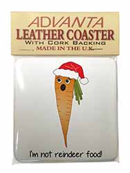 Christmas Carrot Single Leather Photo Coaster