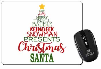 Christmas Word Tree Computer Mouse Mat