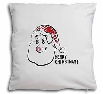 Merry Christmas Soft White Velvet Feel Scatter Cushion