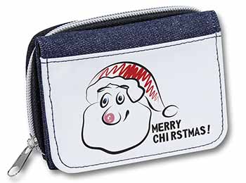 Merry Christmas Unisex Denim Purse Wallet