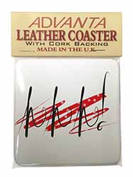 Ho Ho Ho! Single Leather Photo Coaster