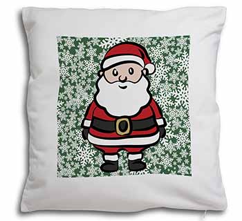 Father Christmas Soft White Velvet Feel Scatter Cushion