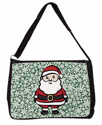 Father Christmas Large Black Laptop Shoulder Bag School/College