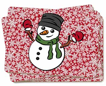 Christmas Snow Man Picture Placemats in Gift Box