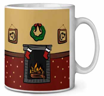 Christmas Fire Place Ceramic 10oz Coffee Mug/Tea Cup