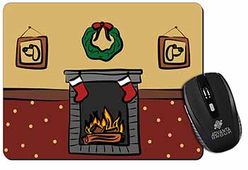 Christmas Fire Place Computer Mouse Mat