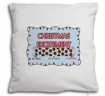 Christmas Excitement Scale Soft White Velvet Feel Scatter Cushion