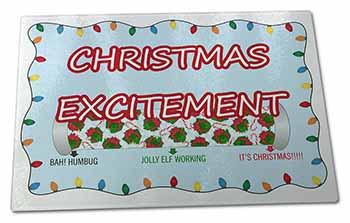 Christmas Excitement Scale Large Glass Cutting Chopping Board