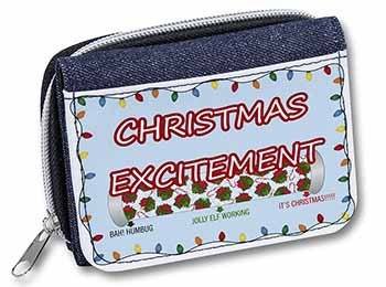 Christmas Excitement Scale Unisex Denim Purse Wallet