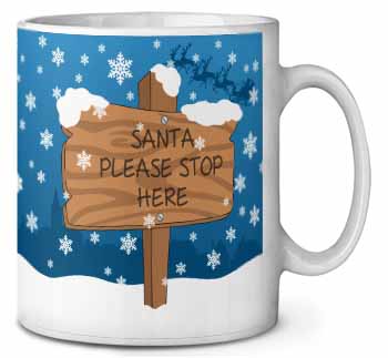 Christmas Stop Sign Ceramic 10oz Coffee Mug/Tea Cup