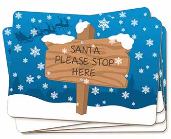 Christmas Stop Sign Picture Placemats in Gift Box