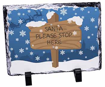 Christmas Stop Sign, Stunning Photo Slate