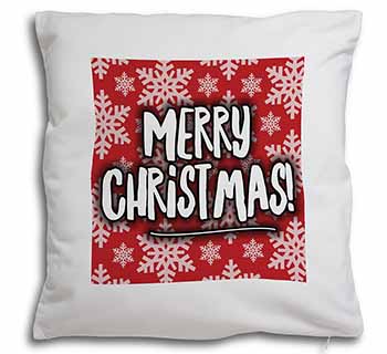 Merry Christmas Soft White Velvet Feel Scatter Cushion