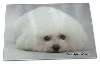 Large Glass Cutting Chopping Board Bichon Frise 