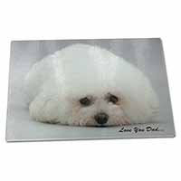 Large Glass Cutting Chopping Board Bichon Frise 