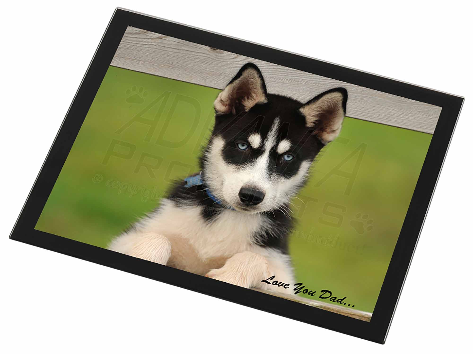 Ruby King Charles /'Love You Dad/' Black Rim Glass Placemat Animal Tabl DAD-112GP