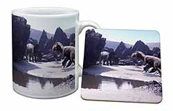 Dinosaur Print Mug and Coaster Set