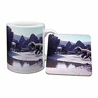 Dinosaur Print Mug and Coaster Set