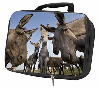 Donkeys Intrigued by Camera Black Insulated School Lunch Box/Picnic Bag