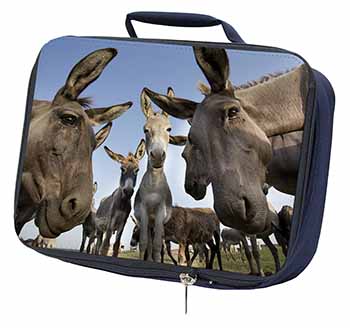 Donkeys Intrigued by Camera Navy Insulated School Lunch Box/Picnic Bag