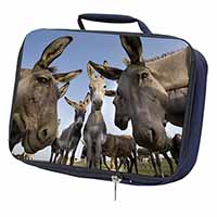 Donkeys Intrigued by Camera Navy Insulated School Lunch Box/Picnic Bag