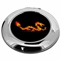 Stunning Fire Flame Dragon on Black Make-Up Round Compact Mirror