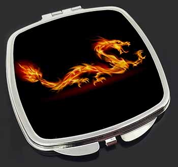 Stunning Fire Flame Dragon on Black Make-Up Compact Mirror
