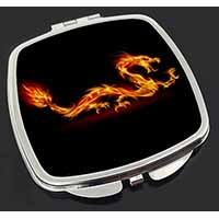 Stunning Fire Flame Dragon on Black Make-Up Compact Mirror