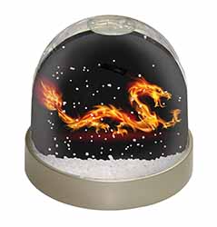 Stunning Fire Flame Dragon on Black Snow Globe Photo Waterball