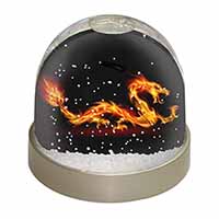 Stunning Fire Flame Dragon on Black Snow Globe Photo Waterball