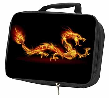 Stunning Fire Flame Dragon on Black Black Insulated School Lunch Box/Picnic Bag