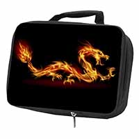 Stunning Fire Flame Dragon on Black Black Insulated School Lunch Box/Picnic Bag