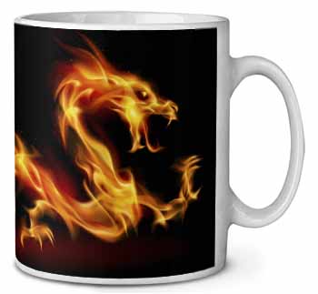 Stunning Fire Flame Dragon on Black Ceramic 10oz Coffee Mug/Tea Cup