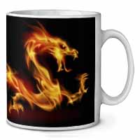 Stunning Fire Flame Dragon on Black Ceramic 10oz Coffee Mug/Tea Cup