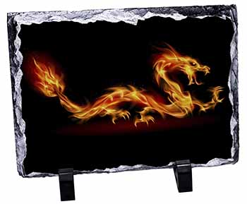 Stunning Fire Flame Dragon on Black, Stunning Photo Slate