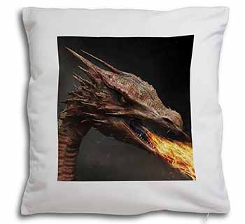 Fierce Fire Flame Mouth Dragon Soft White Velvet Feel Scatter Cushion