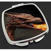 Fierce Fire Flame Mouth Dragon Make-Up Compact Mirror
