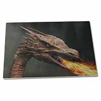 Large Glass Cutting Chopping Board Fierce Fire Flame Mouth Dragon
