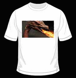 Fierce Fire Flame Mouth Dragon Cotton T-Shirt Gift