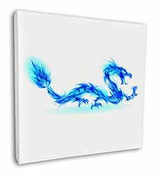 Blue Flame Dragon Square Canvas 12"x12" Wall Art Picture Print