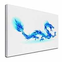 Blue Flame Dragon Canvas X-Large 30"x20" Wall Art Print